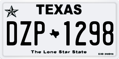 TX license plate DZP1298