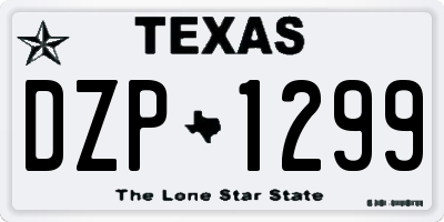 TX license plate DZP1299
