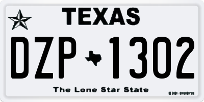 TX license plate DZP1302