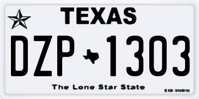 TX license plate DZP1303
