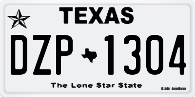 TX license plate DZP1304