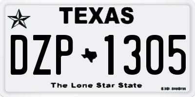 TX license plate DZP1305