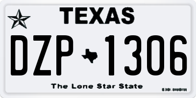 TX license plate DZP1306