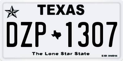 TX license plate DZP1307
