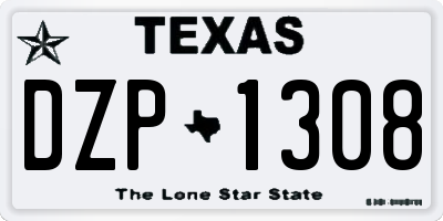 TX license plate DZP1308