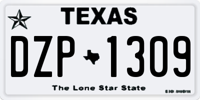 TX license plate DZP1309