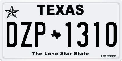 TX license plate DZP1310