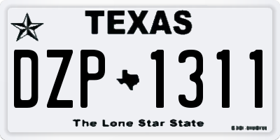 TX license plate DZP1311