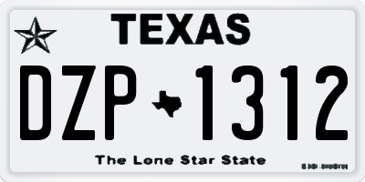 TX license plate DZP1312