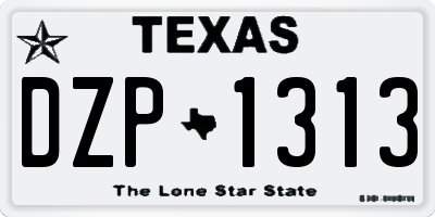 TX license plate DZP1313