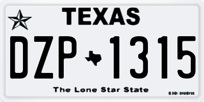 TX license plate DZP1315