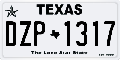 TX license plate DZP1317
