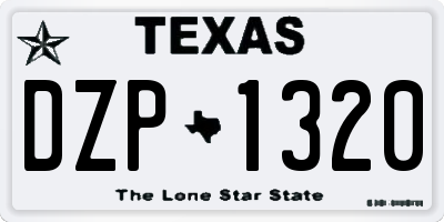 TX license plate DZP1320