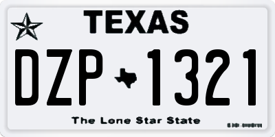 TX license plate DZP1321
