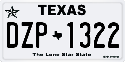 TX license plate DZP1322