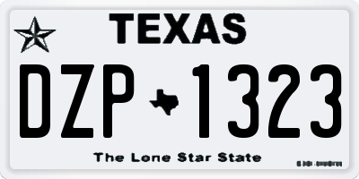 TX license plate DZP1323