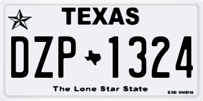 TX license plate DZP1324