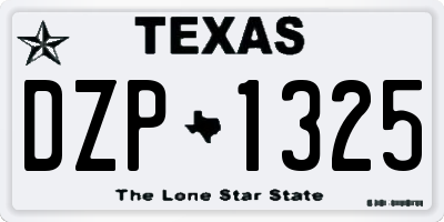 TX license plate DZP1325