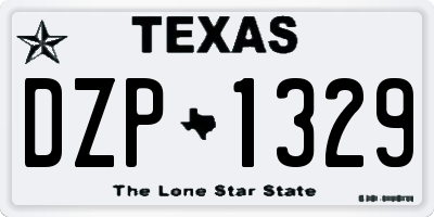 TX license plate DZP1329