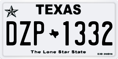 TX license plate DZP1332