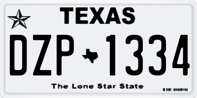 TX license plate DZP1334