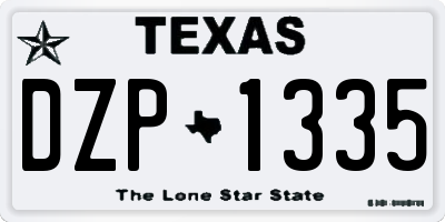 TX license plate DZP1335