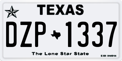 TX license plate DZP1337