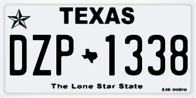 TX license plate DZP1338