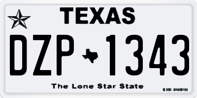 TX license plate DZP1343