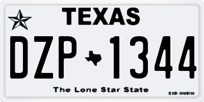 TX license plate DZP1344