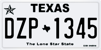 TX license plate DZP1345