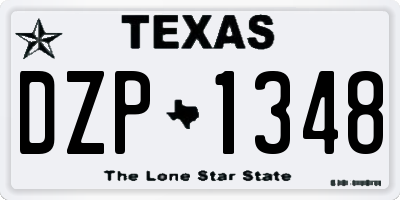 TX license plate DZP1348