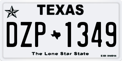 TX license plate DZP1349
