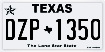 TX license plate DZP1350
