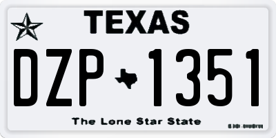 TX license plate DZP1351