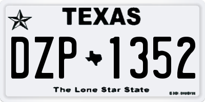 TX license plate DZP1352