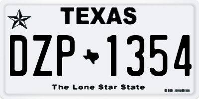 TX license plate DZP1354