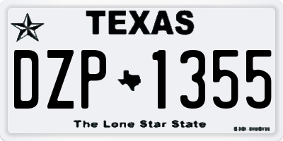 TX license plate DZP1355