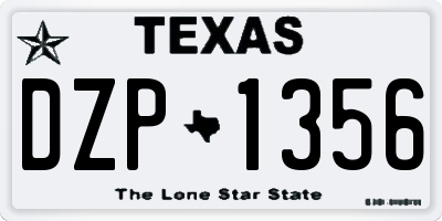 TX license plate DZP1356