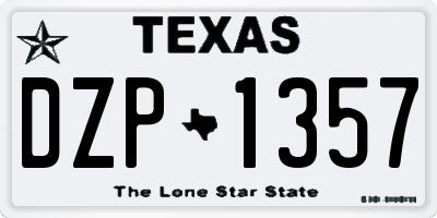 TX license plate DZP1357