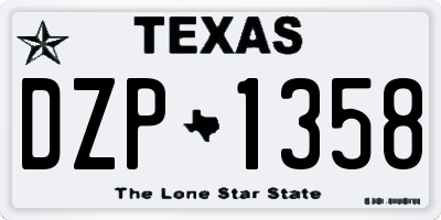 TX license plate DZP1358