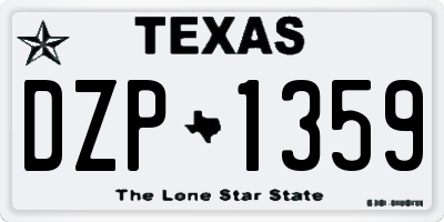 TX license plate DZP1359