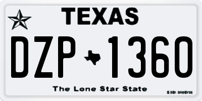 TX license plate DZP1360