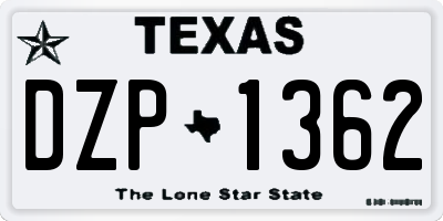 TX license plate DZP1362