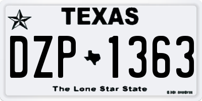 TX license plate DZP1363