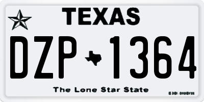 TX license plate DZP1364
