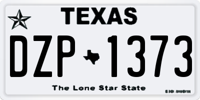 TX license plate DZP1373