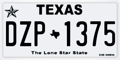 TX license plate DZP1375