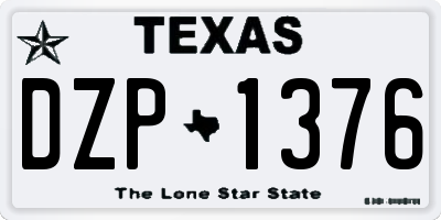 TX license plate DZP1376