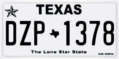 TX license plate DZP1378